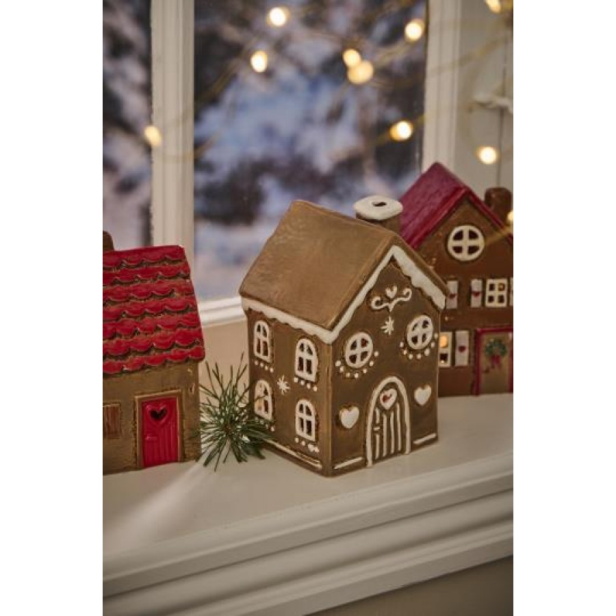 Подсвечник House tealight Stillenat Gingerbread arched door brown Подсвечник House tealight Stillenat Gingerbread arched door brown