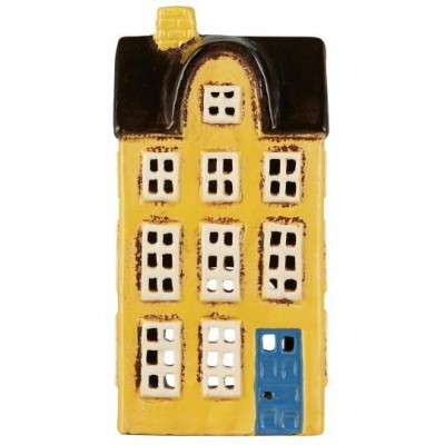 Подсвечник House tealight Nyhavn blue door yellow