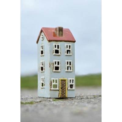 Подсвечник House tealight Nyhavn yellow door frame blue