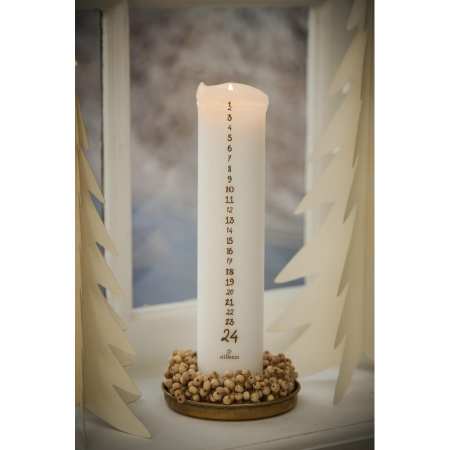 Свеча Christmas 1-24 white,brown numbers