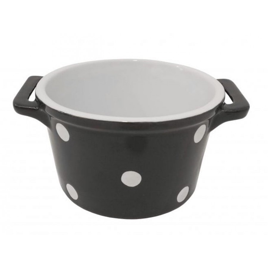 Горшочек с ручками Сharcoal with dots 13 см Горшочек с ручками Сharcoal with dots 13 см