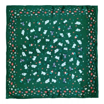 Платок Moomin Цветочное поле Green 53х53 см