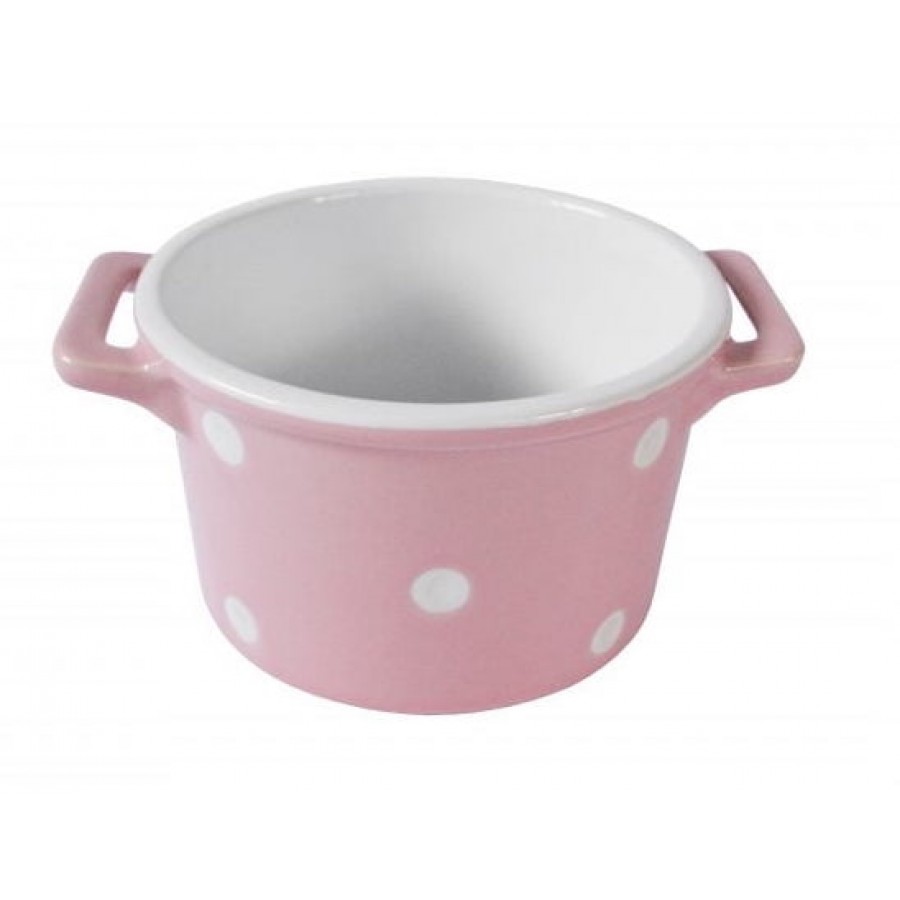 Горшочек в ручками Pink with dots 13 см Горшочек в ручками Pink with dots 13 см