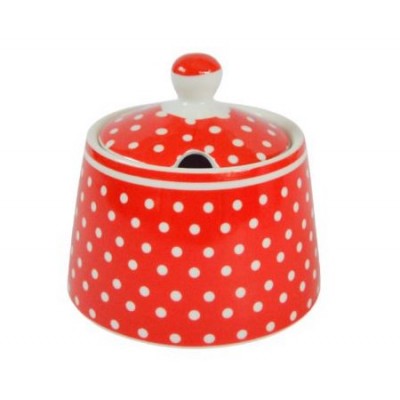 Сахарница dots red