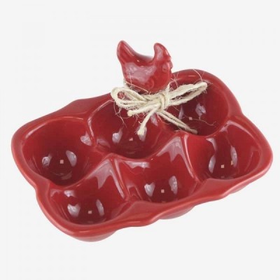 Подставка для 6 яиц Hen red