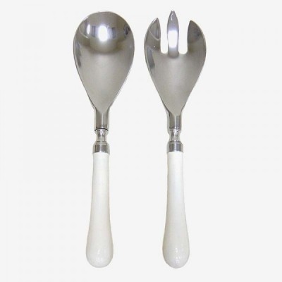 Набор приборов для салата white/silver handle 2 шт