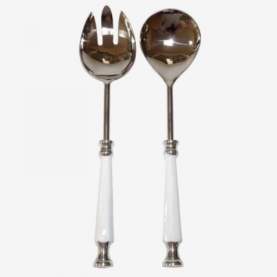 Набор приборов для салата white/silver handle 2 шт