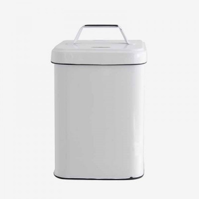Банка эмалированная для хранения white 14x14x22 см