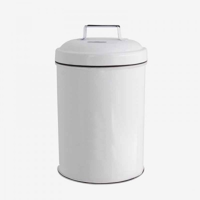 Банка эмалированная для хранения white 14x14x22 см