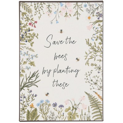 Металлическая табличка Save the bees by planting these