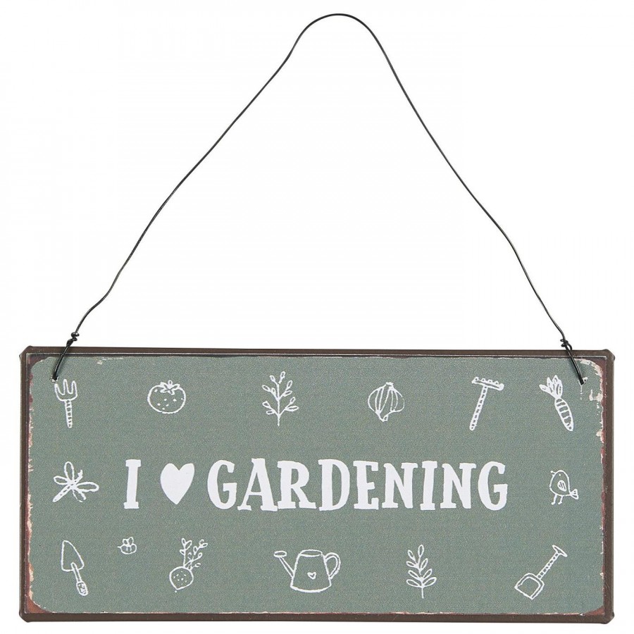 Металлическая табличка I love gardening