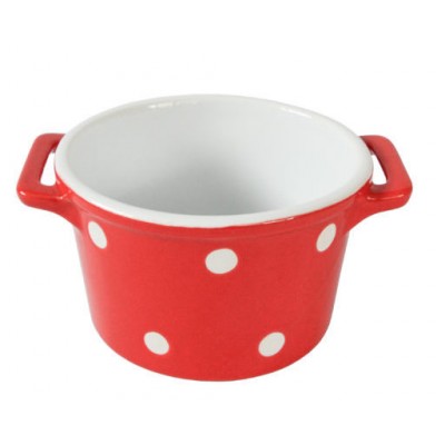 Горшочек с ручками Red with dots 13 см