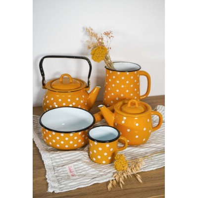 Эмалированная кружка Mustard with dots 400 мл