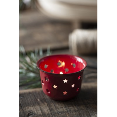 Подсвечник stars enamel red