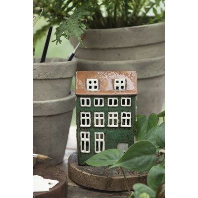 Подсвечник House Nyhavn brown roof Green