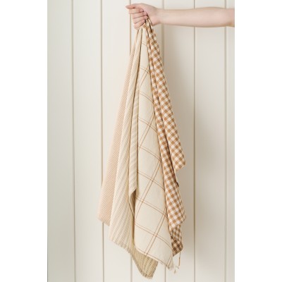 Полотенце Rasmus rustic brown w/small natural checks 50х70 см