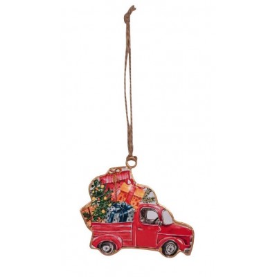Подвесное украшение Car with presents 10 см