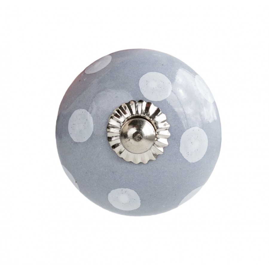Мебельная ручка grey with white dots Мебельная ручка grey with white dots