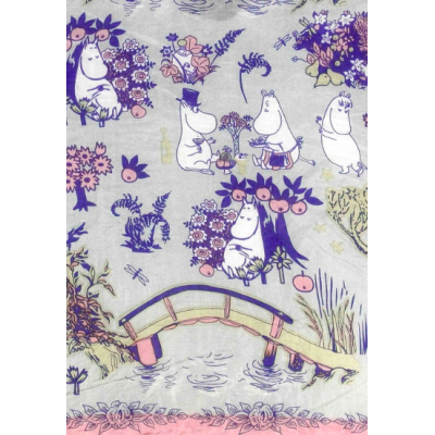 Шарф Moomin Середина лета Light grey 90x180 см