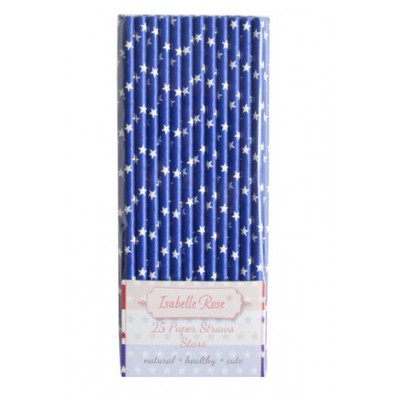 Набор соломок Dark blue stars 25 шт