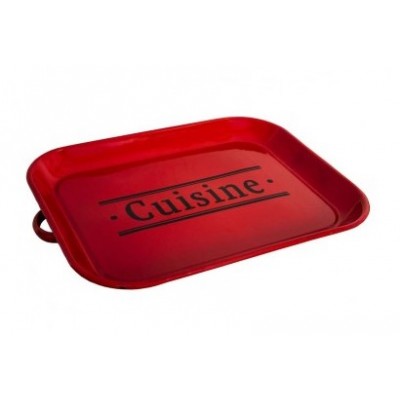 Красный эмалированный поднос "Cuisine" (ТОВАР ИЗ АУТЛЕТА)