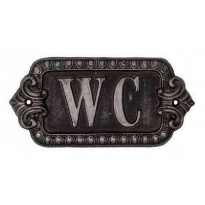 Декоративная металлическая табличка WC