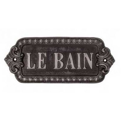 Декоративная металлическая табличка Le bain
