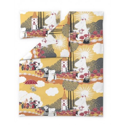 Комплект детского постельного белья Moomin Розы Yellow 120x160/40x60 см