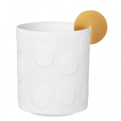 Подсвечник Big white/brass 8,5 см