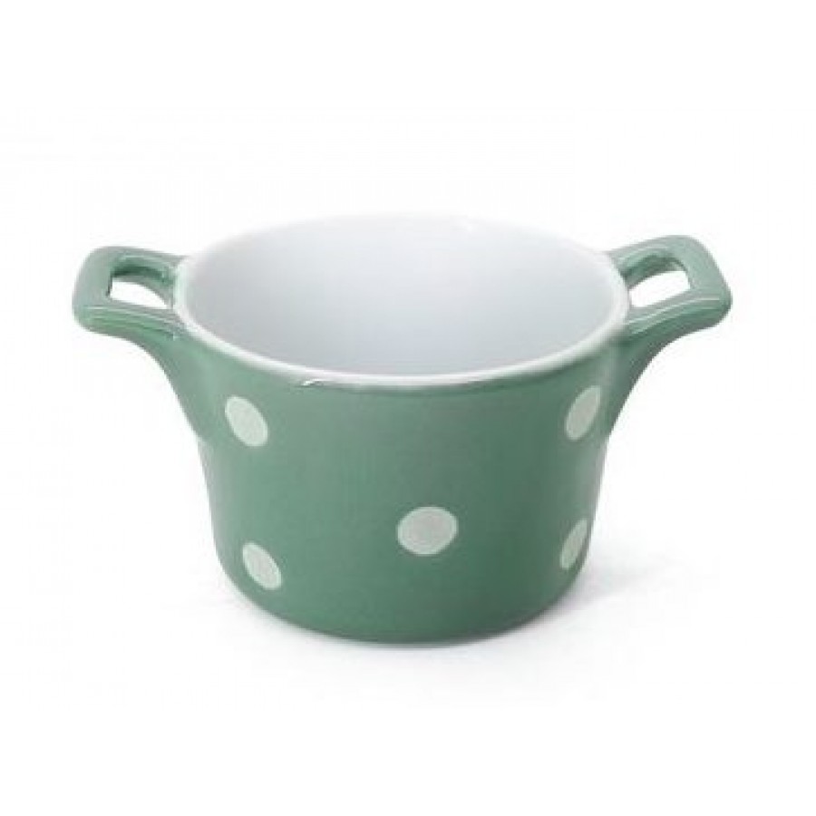 Горшочек с ручками Green with dots 8,5 см Горшочек с ручками Green with dots 8,5 см