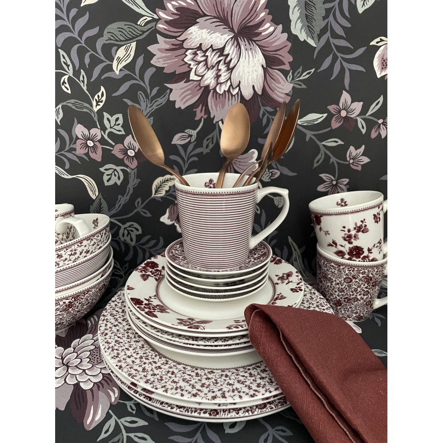 Набор тарелок LAURA ASHLEY Damson Rose Borden Assorti 20 см, 4 шт