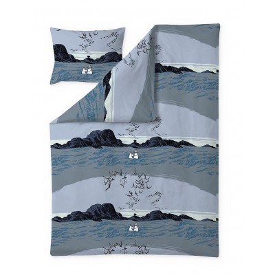 Комплект постельного белья Moomin Mоре Blue 150x210/50x60 см