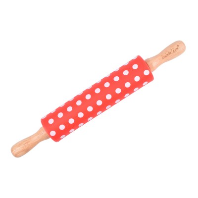 Скалка силиконовая Red with dots 38 см