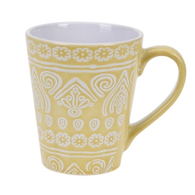 Кружка Stoneware Embossed Yellow 340 мл