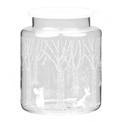 Стеклянная банка с силиконовой крышкой Moomin В лесу 2 л