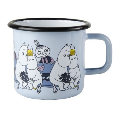 Moomin Кружка эмалированная Moomin Friends Муми-Тролль, Фрекен Снорк, Мюмла, 370 мл